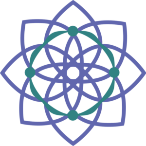 Logo composed of: (1) A circle of support: The teal circle represents the people who are working together to support your child, viewed from above, holding hands. (2) A compass: Giving you the tools you need to effectively navigate. (3) A lotus: Representing peace and compassion.